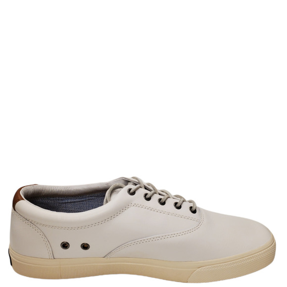 Sperry Mens Striper Plush Wave Lace-up Sneakers Leather White  9M - Picture 4 of 6